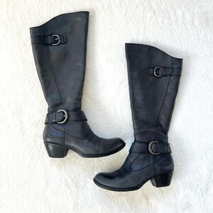 Børn Kylli Black Leather Tall Riding Boots Women’s Size 7.5M